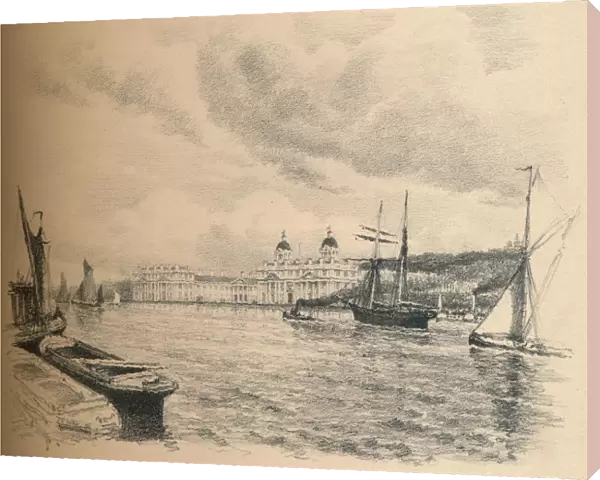 Greenwich Palace From The River, 1902. Artist: Thomas Robert Way