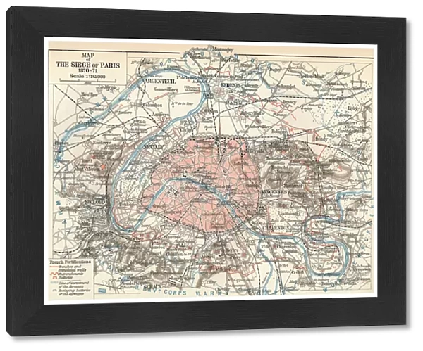 Map of The Siege of Paris, 1870-71, 1907