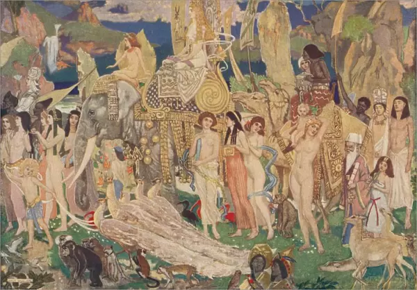 Ivory, Apes and Peacocks (The Queen of Sheba), c1909. Artist: John Duncan