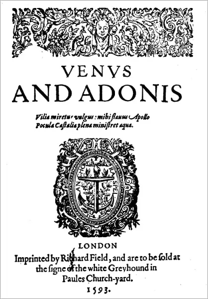 Shakespeares First Published Work - 1st Edition of Venus and Adonis, 1593, (1946)