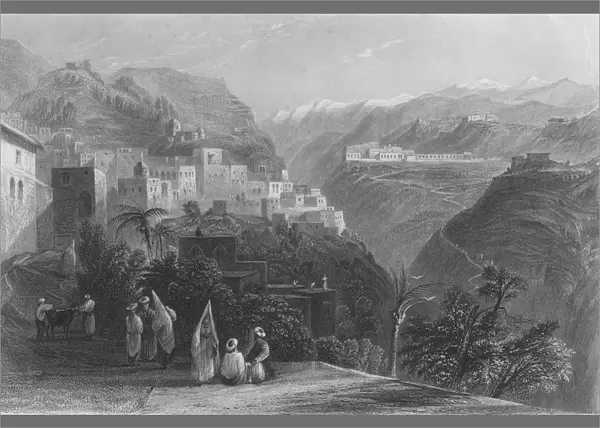 Der-El-Kamar, and the Palaces of Beteddein, 1837. Artist: Thomas Abiel Prior