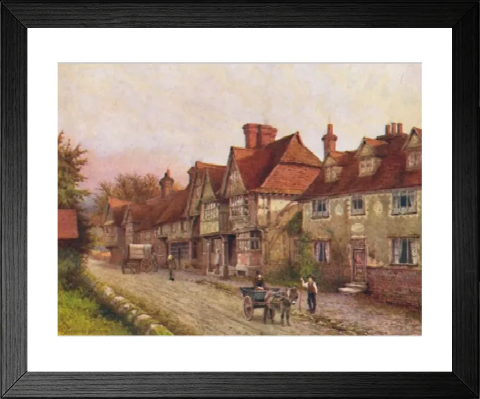 Framed Print : Chiddingstone Village Print, Kent, 1907 Framed Print : Chiddingstone Village Print, Kent, 1907