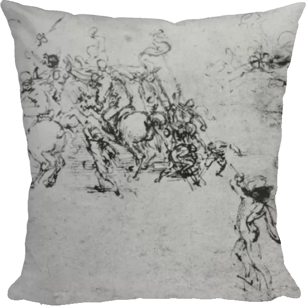 Studies of Horsemen Fighting and of Footsoldiers, c1480 (1945). Artist: Leonardo da Vinci
