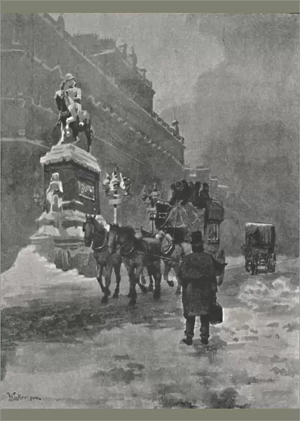 Holborn Circus - A Winters Morning, 1891. Artist: William Luker