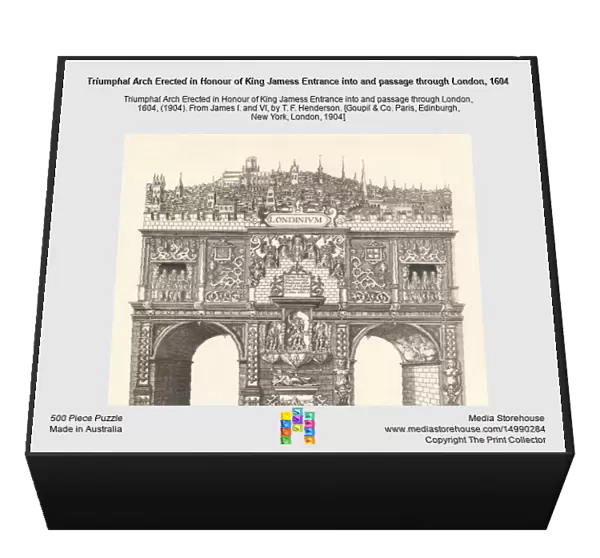 Triumphal Arch Erected in Honour of King Jamess Entrance into and passage through London, 1604, ( Artist: Stephen Harrison