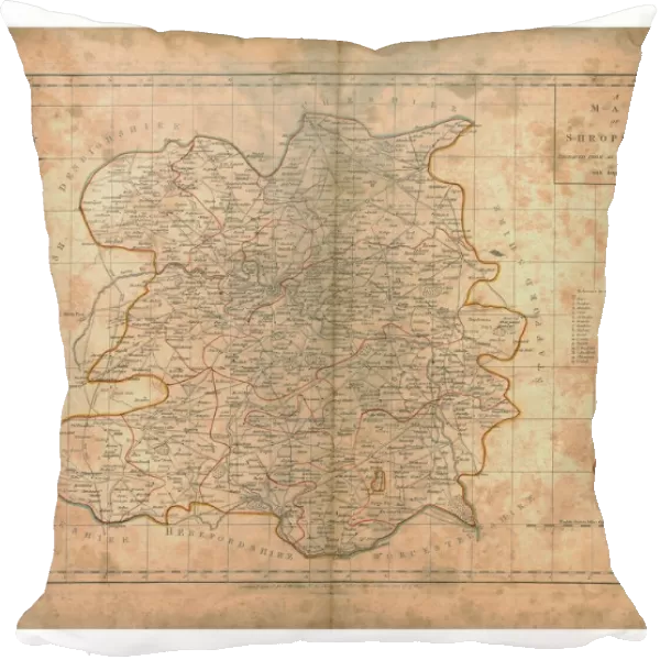 A Map of Shropshire, c1788. Artists: John Haywood, Edward Sudlow