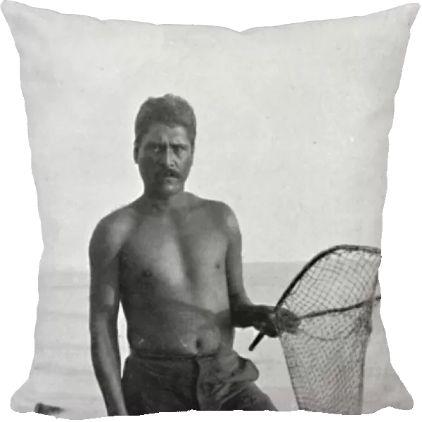 A native shrimper, Hawaii, with his net, 1902