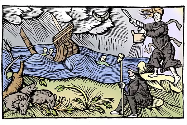 Witch raising a storm, 1562