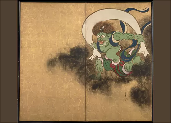 The Wind God. Right part of two-fold screens Wind God and Thunder God, Early 18th cen Artist: Korin, Ogata (1658-1716)