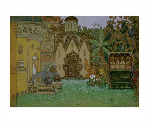 Stage design for the opera The Legend of the Invisible City of Kitezh and the Maiden Fevronia by N. Rimsky-Korsakov, 1907. Artist: Vasnetsov, Appolinari Mikhaylovich (1856-1933)