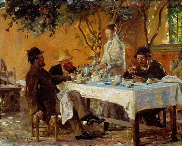 Breakfast in Sora. Artist: Kroyer, Peder Severin (1851-1909)