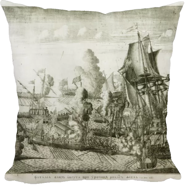 The naval Battle of Gangut on July 27, 1714, 1715. Artist: Zubov, Alexei Fyodorovich (1682-after 1750)