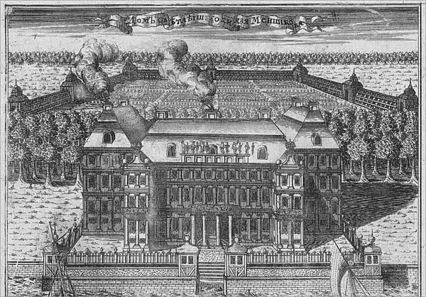 The Mansion of Prince Alexander Danilovich Menshikov, Generalissimo, Prince of the Holy Roman Empire and Duke, 1717. Artist: Zubov, Alexei Fyodorovich (1682-after 1750)