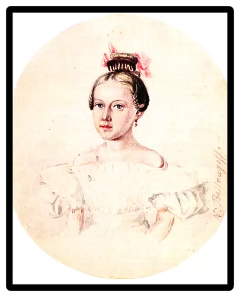 Portrait of Olga Annenkova, daughter of Decembrist Iwan Annenkow, 1836. Artist: Bestuzhev, Nikolai Alexandrovich (1791-1855)