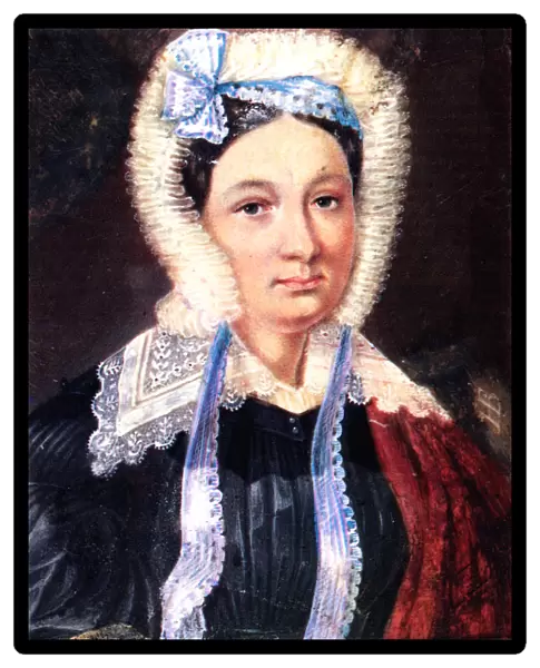 Portrait of Maria Kazimirovna Yushnevskaya (1790-1863), wife of Decembrist Alexander Yushnevsky, 1830-1839. Artist: Bestuzhev, Nikolai Alexandrovich (1791-1855)