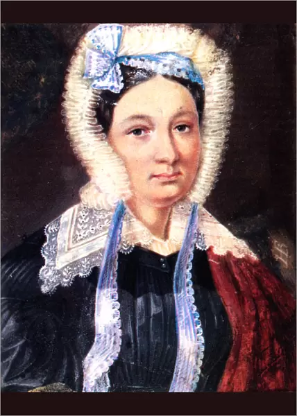Portrait of Maria Kazimirovna Yushnevskaya (1790-1863), wife of Decembrist Alexander Yushnevsky, 1830-1839. Artist: Bestuzhev, Nikolai Alexandrovich (1791-1855)