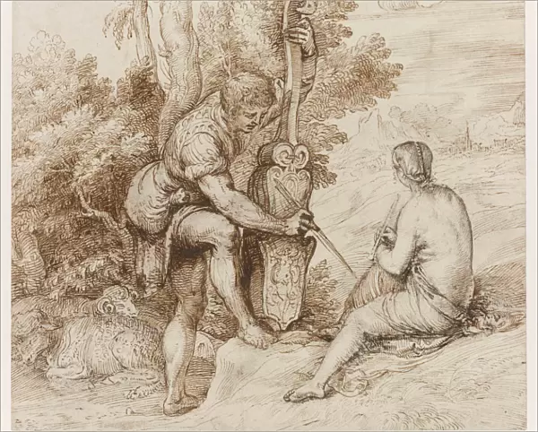 Two Arcadian Musicians in a Landscape