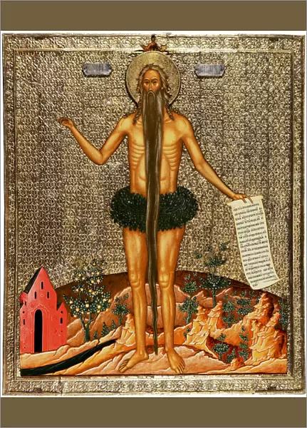 Saint Onuphrius, 1670s. Artist: Russian icon