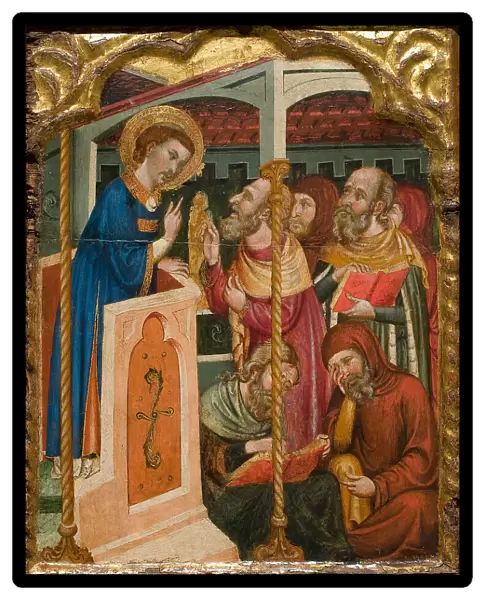 Saint Stephens Dispute with the Jews, ca 1350. Artist: Ferrer and Arnau Bassa, (Circle) (active 1340-1360)