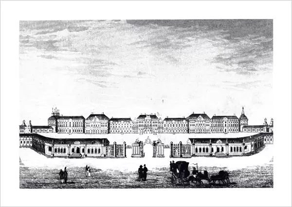 View of the Catherine Palace in Tsarskoye Selo, c. 1840. Artist: Anonymous