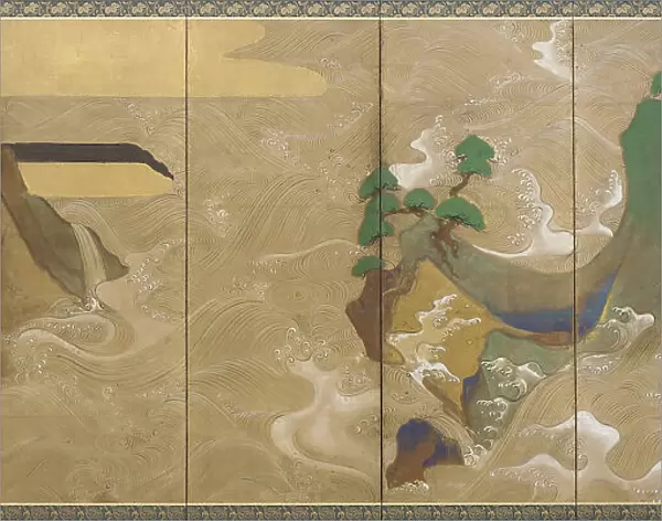 Waves at Matsushima, Early 17th cen Artist: Sotatsu, Tawaraya (active Early 17th cen. )