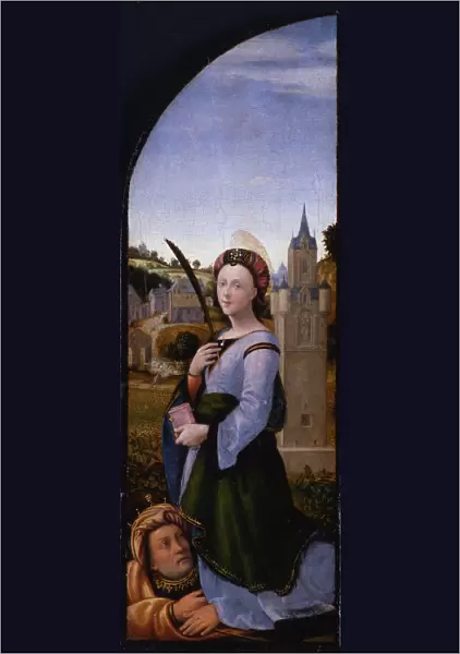 Triptych: Saint Barbara and her father Dioscurus, 1500. Artist: Albertinelli, Mariotto (1474-1515)
