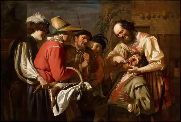 The Tooth Puller. Artist: Honthorst, Gerrit, van (1590-1656)