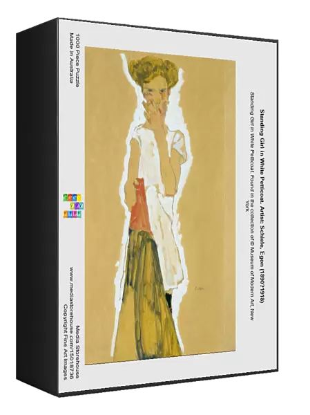 Standing Girl in White Petticoat. Artist: Schiele, Egon (1890?1918)