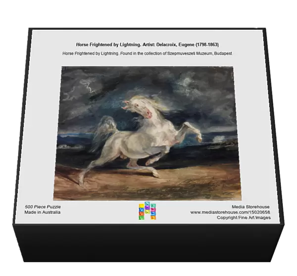 Horse Frightened by Lightning. Artist: Delacroix, Eugene (1798-1863)