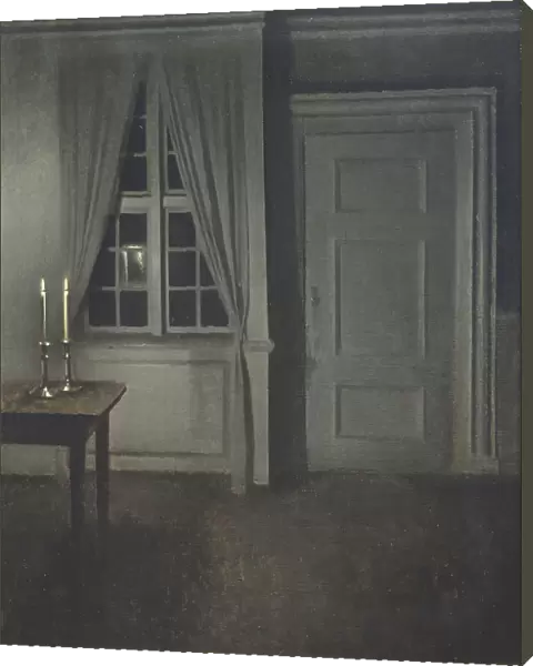Interior with Two Candles. Artist: Hammershoi, Vilhelm (1864-1916)