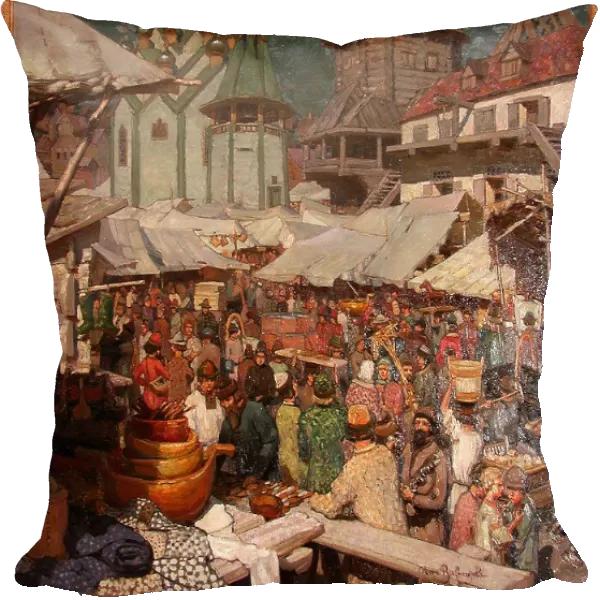 Market. 17th century, 1903. Artist: Vasnetsov, Appolinari Mikhaylovich (1856-1933)