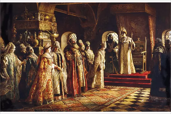 Tsar Alexei Mikhailovich Choosing a Bride, 1886. Artist: Makovsky, Konstantin Yegorovich (1839-1915)
