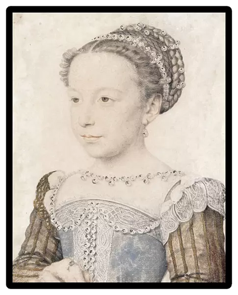 Portrait of Margaret of Valois (1553-1615), ca 1559. Artist: Clouet, Francois (1510-1572)