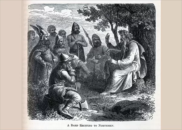 A Bard Reciting to Northmen, 1882. Artist: Anonymous