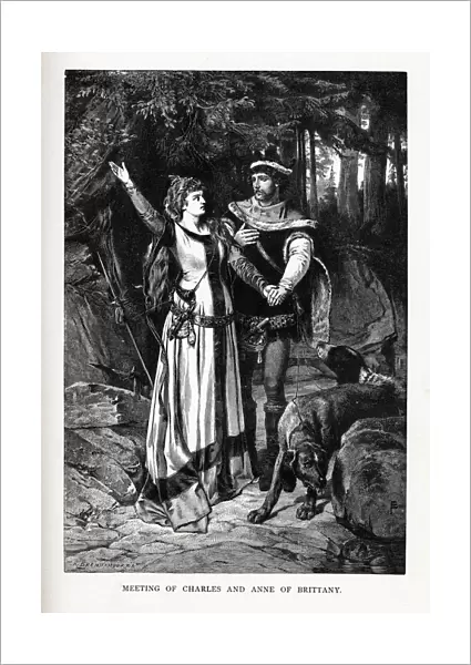 Meeting of Charles and Anne of Brittany, 1882. Artist: Brend amour, Richard (1831-1915)