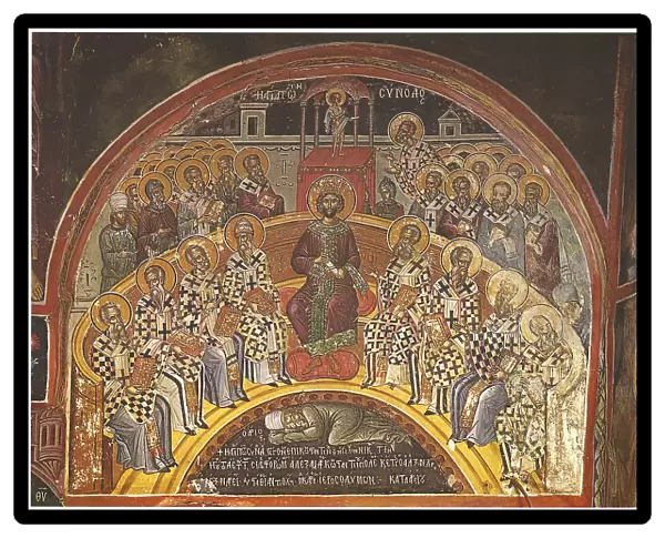 First Council of Nicaea, First Half of 16th century. Artist: Strelitzas, Theophanes (Theophanes the Cretan) (ca 1500-1559)