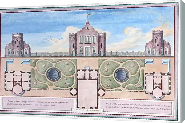 Facade and Plan of the Dutch Admiralty in the Catherine Park of Tsarskoe Selo