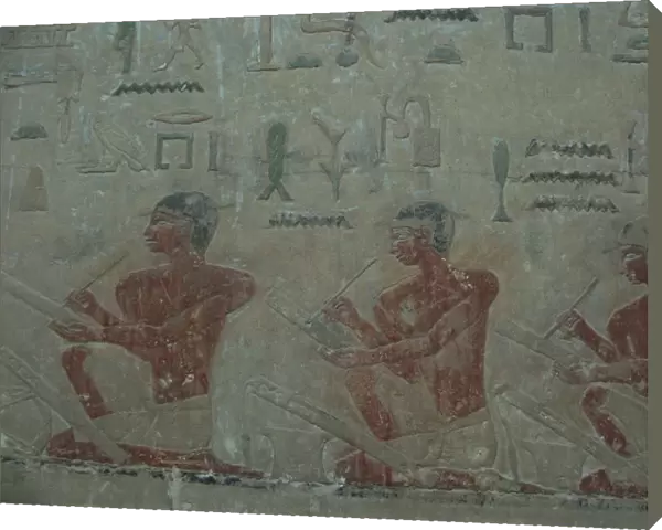 The Scribes. Relief from Mastaba of Akhethotep at Saqqara, Old Kingdom, 5th Dynasty