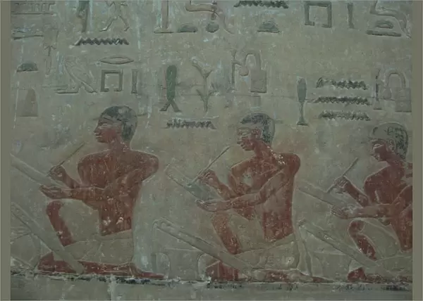 The Scribes. Relief from Mastaba of Akhethotep at Saqqara, Old Kingdom, 5th Dynasty