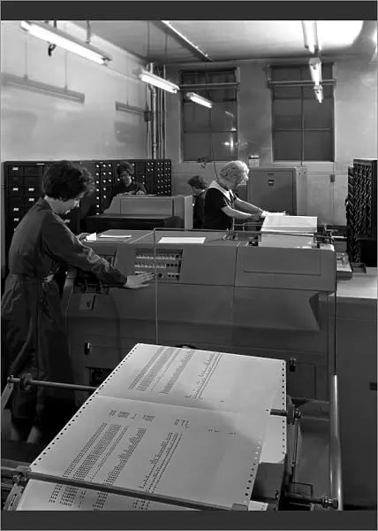 Hollerith data machine in an office at the Edgar Allen Steel Co, Sheffield, South Yorkshire, 1963