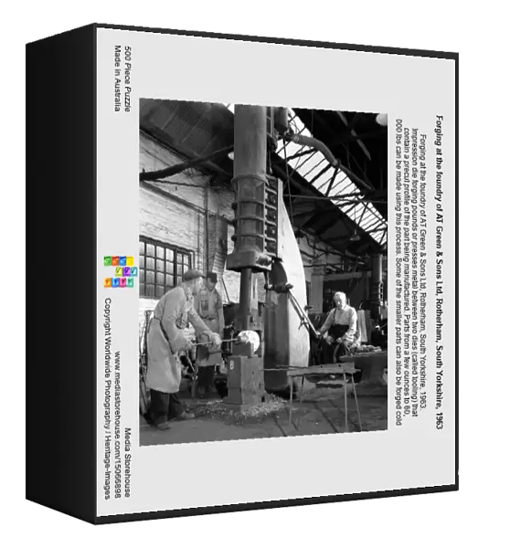 Forging at the foundry of AT Green & Sons Ltd, Rotherham, South Yorkshire, 1963