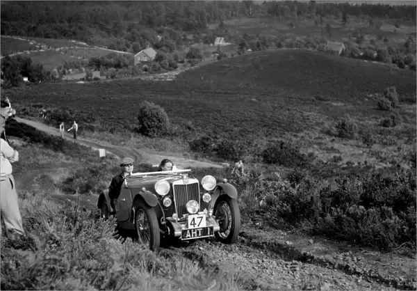 1933 MG J2 team taking part in the NWLMC Lawrence Cup Trial, 1937. Artist: Bill Brunell