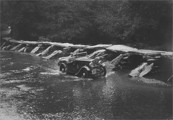 Triumph competing in the Mid Surrey AC Barnstaple Trial, Tarr Steps, Exmoor, Somerset, 1934