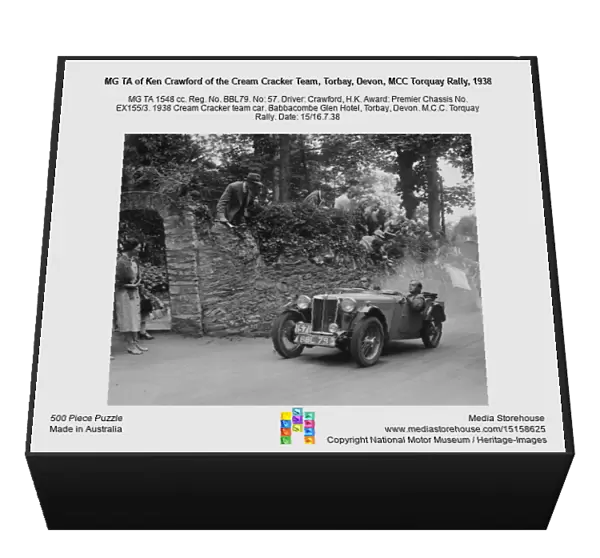 MG TA of Ken Crawford of the Cream Cracker Team, Torbay, Devon, MCC Torquay Rally, 1938