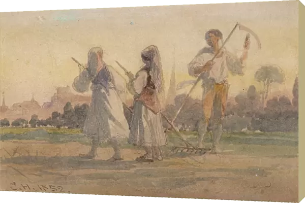 Franconian Peasants near Wurzburg, Germany, 1852. Artist: Carl Haag