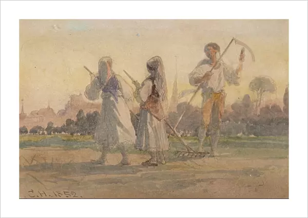 Franconian Peasants near Wurzburg, Germany, 1852. Artist: Carl Haag