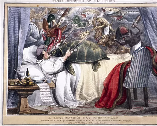 Fatal effects of gluttony, a Lord Mayors Day night mare, 1830