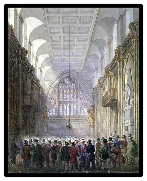 Interior of the Guildhall, City of London, 1838. Artist