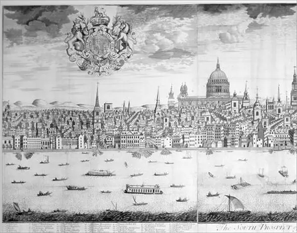 Panorama of the City of London, 1710. Artist