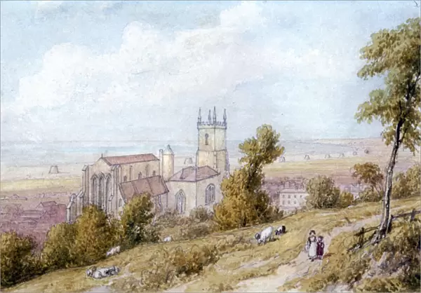 Hythe Church and Martello Tower, 19th century. Artist: William Westall